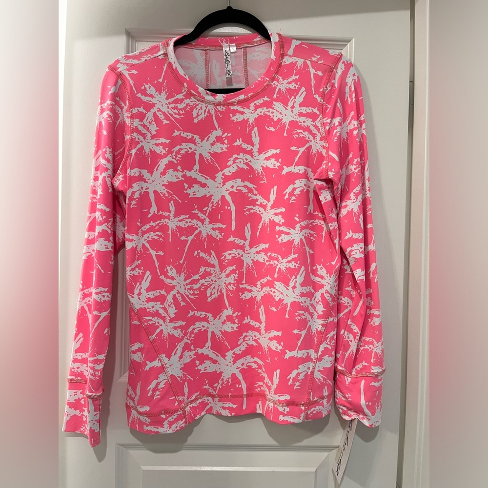 NWT Pink Palm Tree Fishing/Rash Guard longsleeve